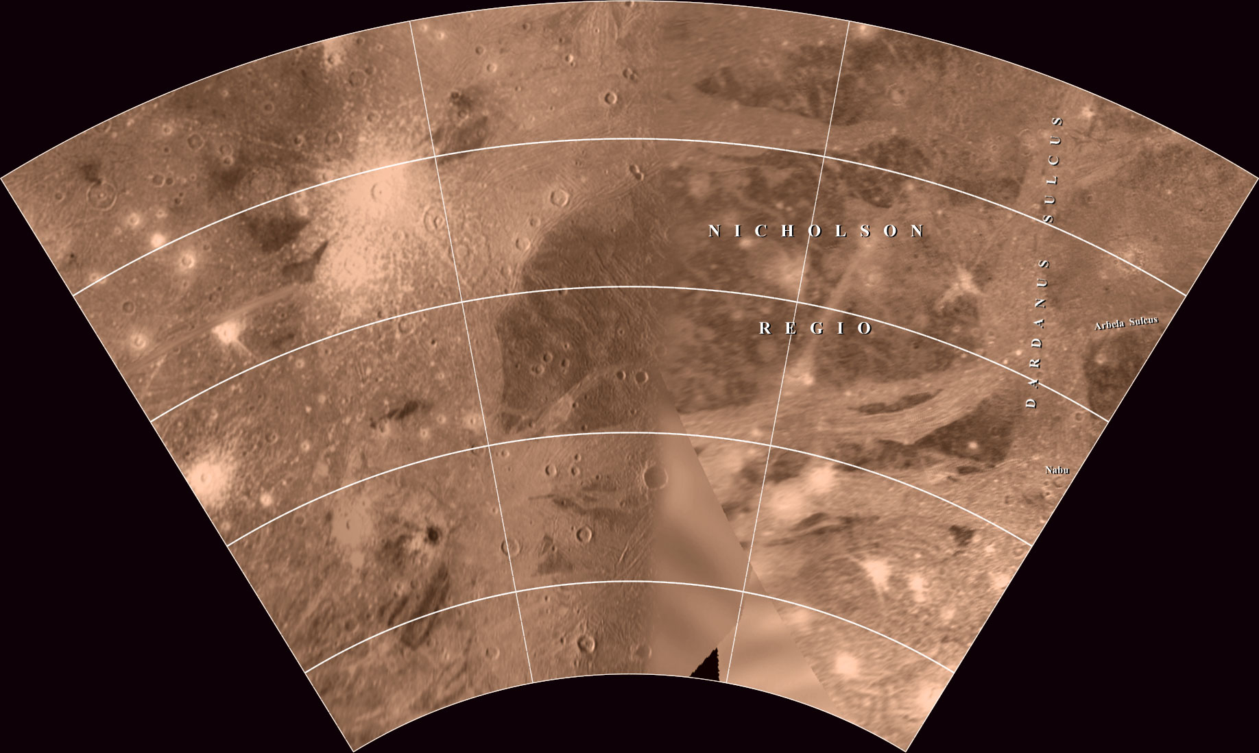 Mapa Ganymeda - Čtyřúhelník Nabu